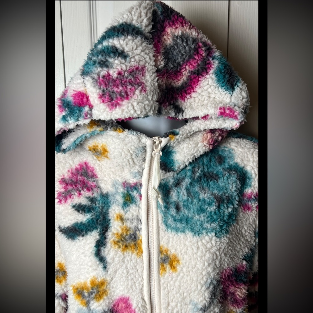 SATURDAY SUNDAY Anthropologie Fleece Floral Boho Hoodie XS - Picture 7 of 11